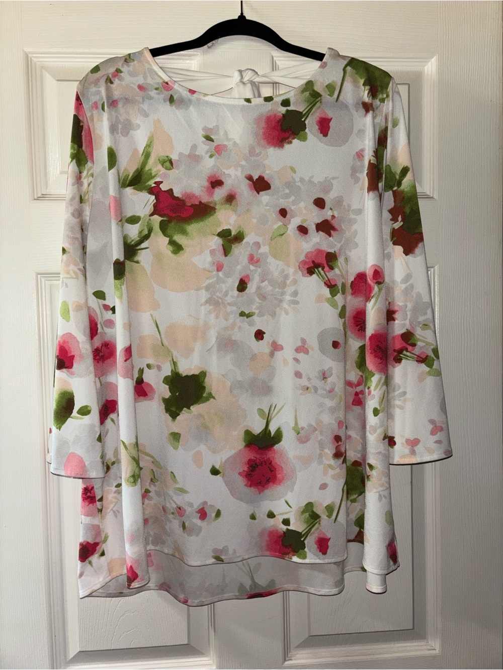The Limited White Floral Tie-Back Long Sleeve Tunic